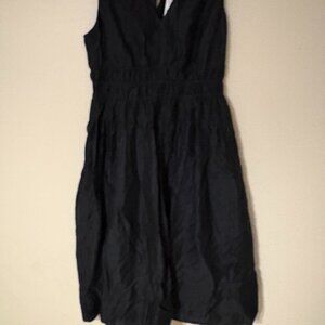 J.Crew Black Sleeveless Dress XL Natural Fiber Ramie Dress Pockets - #4